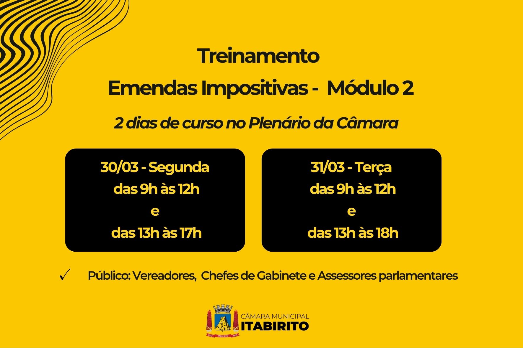 Câmara de Itabirito realiza Módulo II de capacitação sobre Emendas Impositivas