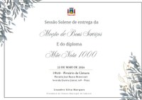Câmara de Itabirito realiza Sessão Solene com entrega da Moção de Bons Serviços e Diploma Mãe Nota 1000