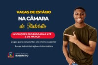 Câmara de Itabirito prorroga inscrições para três vagas abertas de estágio